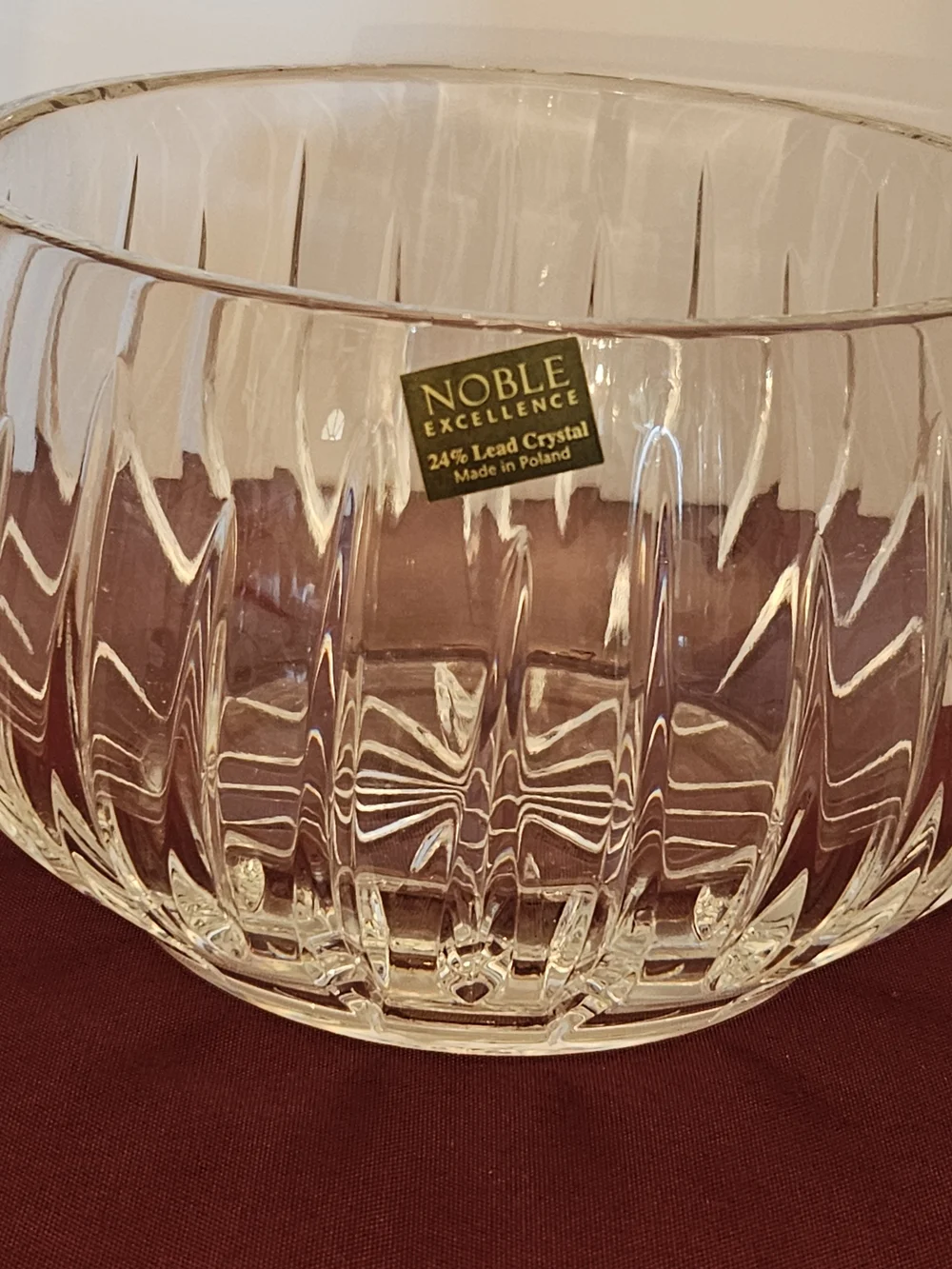 Vintage Noble Excellence Clear Lead Crystal Bowl